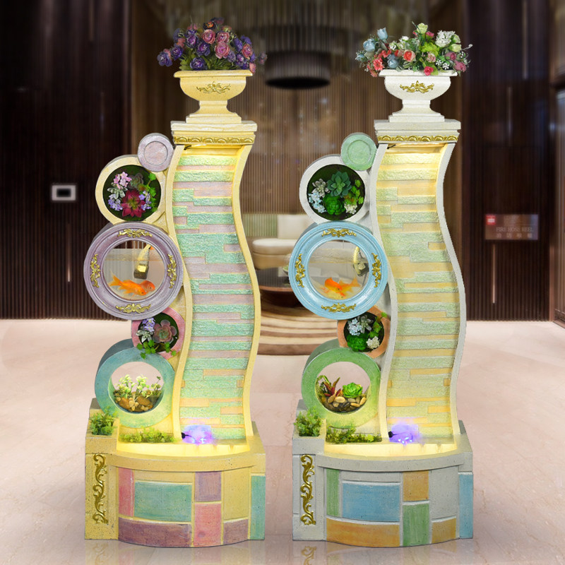 流水喷泉客厅玄关加湿器水景办公室景观室内装饰欧式招财落地摆件