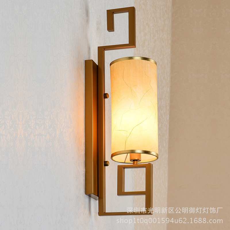壁灯床头卧室壁灯现代简约仿古酒店过道灯具客厅复古新中式壁灯