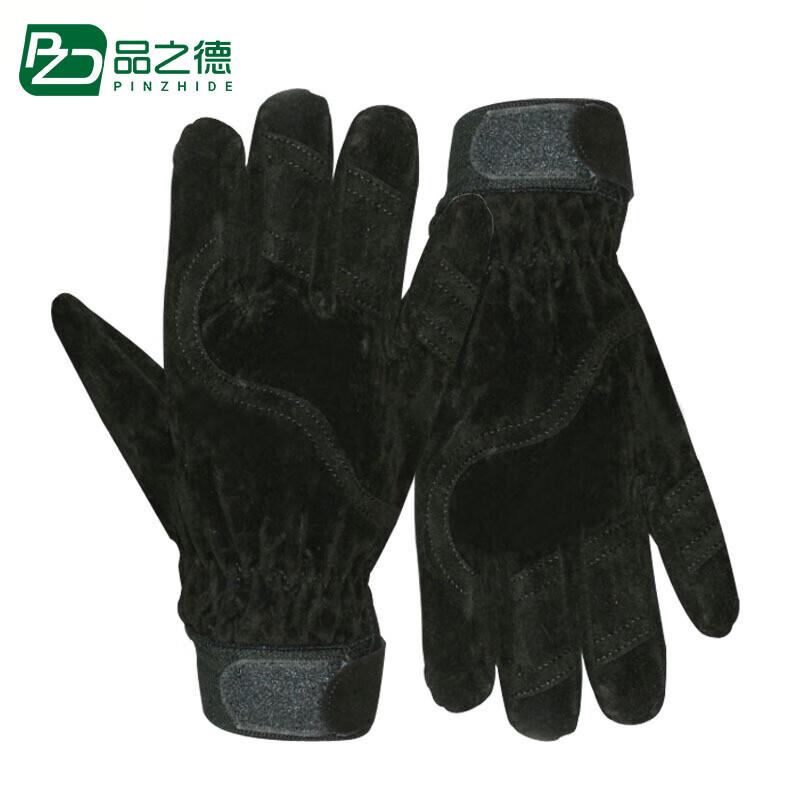 品之德 内手套男士冬季保暖防寒加绒加厚防风滑雪骑车手套 橄榄绿