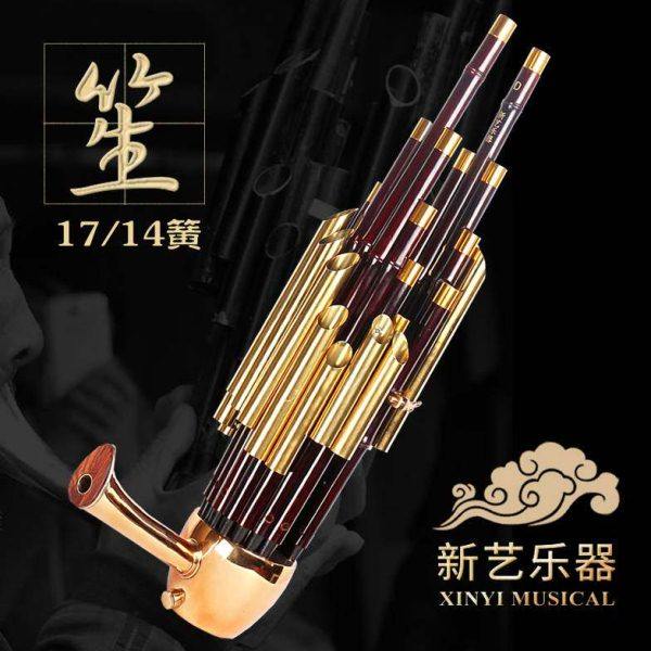 新艺17簧14簧扩音笙乐器大全圆笙方笙修笙工具竽乐器笙包初学者