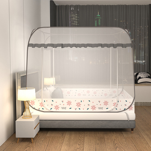 蚊帐蒙古包式加密免安装钢丝携带宿舍家用1.5m1.8米/2M床防掉双门