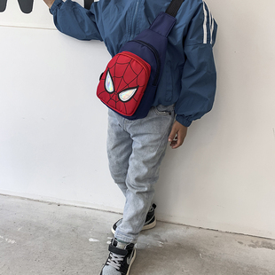 男童潮酷胸包小男孩单肩包卡通斜挎包迷你宝宝零钱包可爱蜘蛛侠包