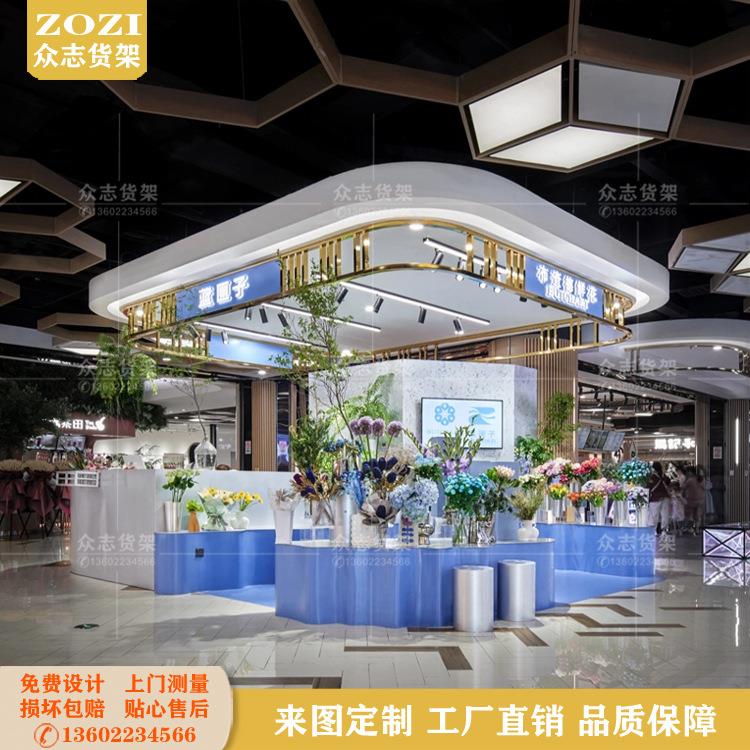 商场中庭太阳眼镜店展示柜玻璃中岛柜墨镜陈列柜台烤漆多经点设计