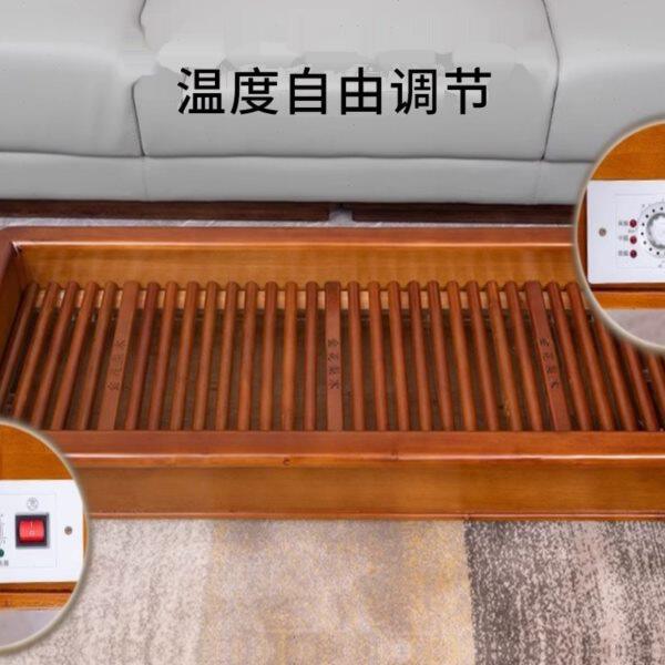 红健电火箱取暖器冬季实木暖脚烤火炉子家用多功能烤火加热电火桶
