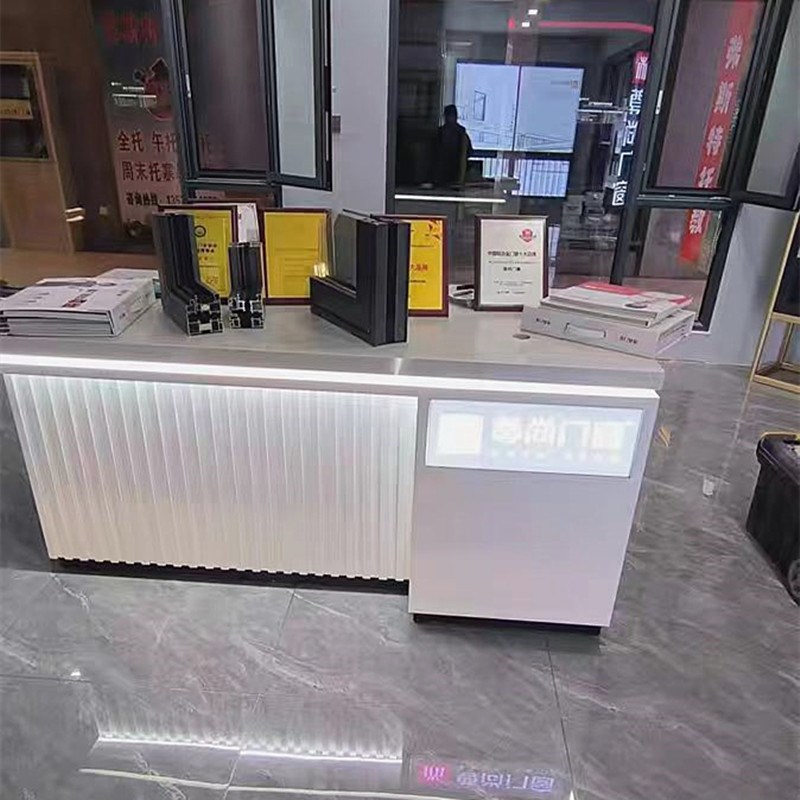 门窗样角展示柜中岛展示台多功能商用发光展示R台铝材样品流水台