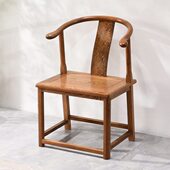 鸡翅木小圈椅红木茶椅围椅新中式 实木牛角椅茶桌客人椅子仿古餐椅