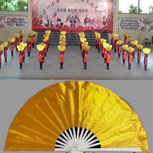 国风扇韵原版舞蹈扇子折扇双面金色国学礼赞经典舞台演出表演道具