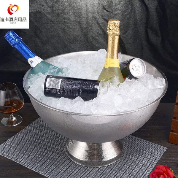 欧式不锈钢香槟盆大冰桶酒吧冰粒冰镇冰酒啤酒香槟红酒冰块沙律盆图片