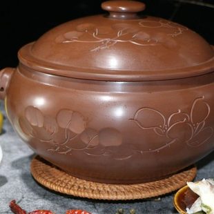 云南建水汽锅电气锅鸡家用荷花土陶锅气锅商用紫砂蒸汽锅紫陶汽锅