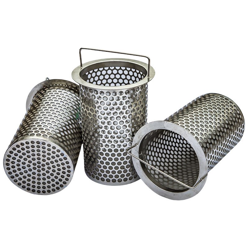 不锈钢过滤网筒316L耐腐蚀提手滤桶工业水处理空气粉尘蒸汽过滤器