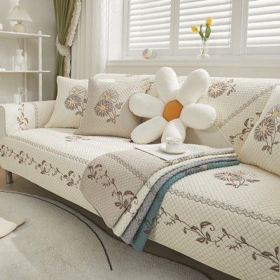 四季款布艺水洗棉刺绣沙发垫现代简约组合防滑沙发坐垫巾四季通用,居家布艺,沙发垫,淘宝优惠券,粉丝福利购,淘宝优惠卷