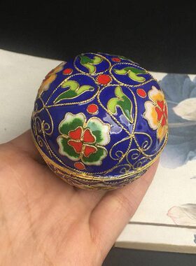 ［胭脂扣］纯手工铜胎掐丝珐琅北京景泰蓝首饰盒花丝盒猫头鹰摆件