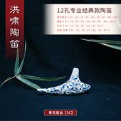 初儿童学生 演奏级 洪啸陶笛12孔SC调青花专业笛子 12孔高音C调