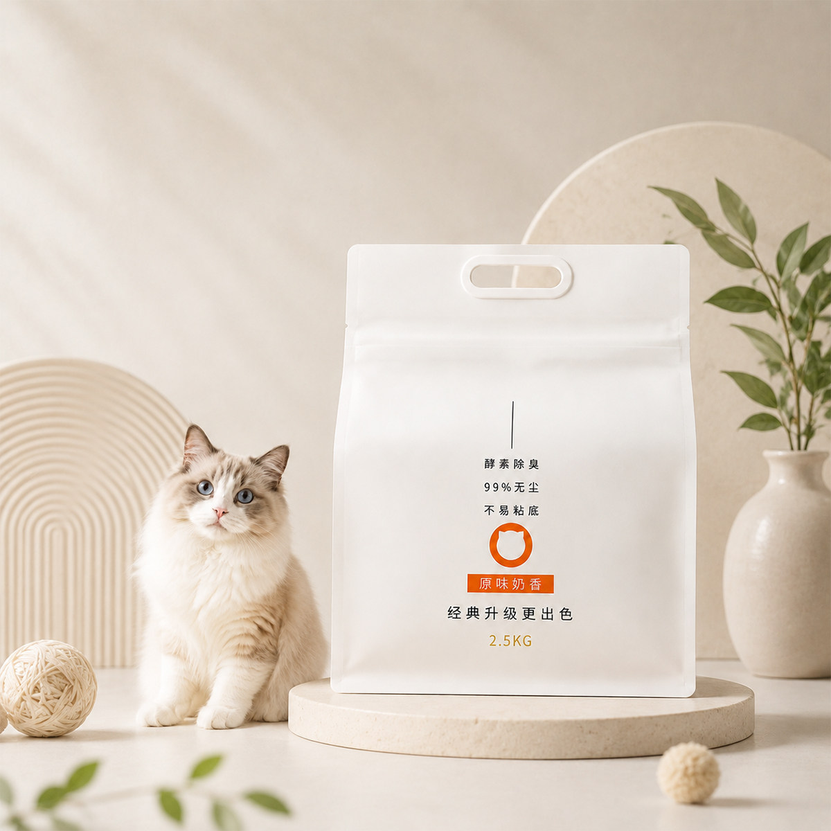 猫砂原味奶香柠檬香豆腐猫砂除臭不粘底无扬尘2.5kg