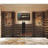 百格酒架定制酒窖斜放展示架格子酒瓶落地置物架木定做靠墙酒柜