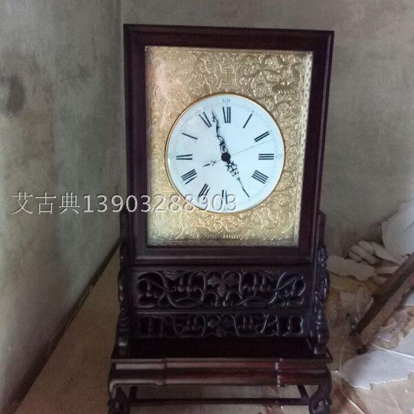 古典红木特大号机械820mm高度芝麻链双铃报时镀金手工南京钟苏钟