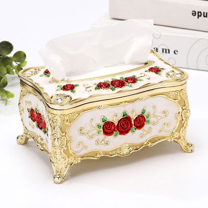 欧式纸巾盒高档家用卧室床头柜抽纸盒客厅办公桌面漂W亮装饰纸巾