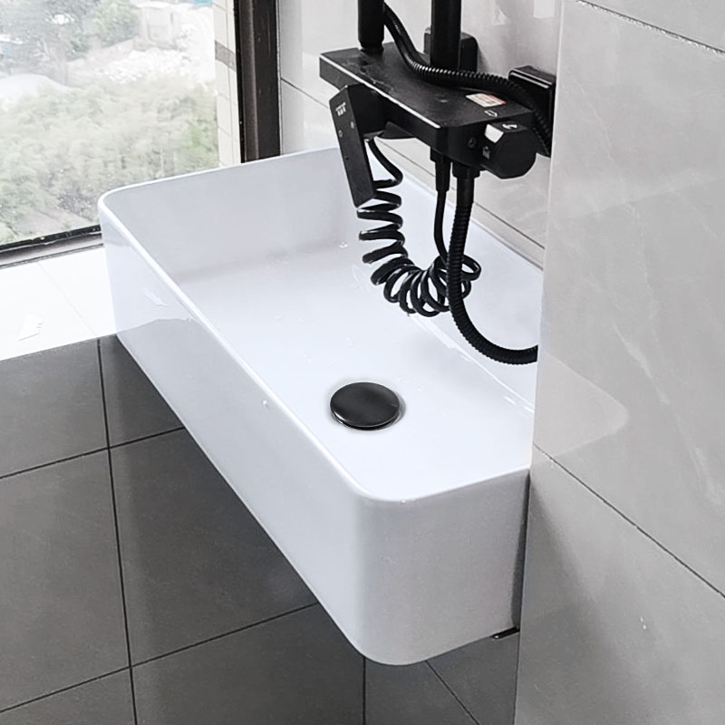 不带龙头孔简易挂墙式陶瓷洗手盆迷你小尺寸无孔溢W水面盆窄长挂
