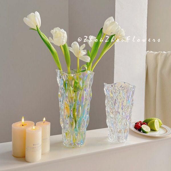 北欧轻奢水晶玻璃花瓶透明客厅网红插花玫瑰百合鲜花装饰花器摆件,鲜花速递/花卉仿真/绿植园艺,花瓶,淘宝优惠券,粉丝福利购,淘宝优惠卷