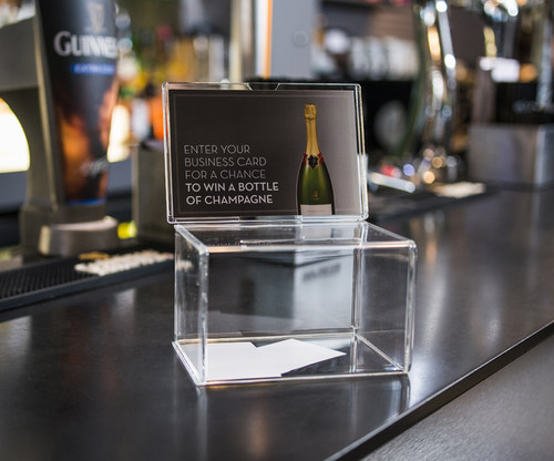 桌面创意包d邮名片盒 透明塑料名片收集箱 商务展会请赐名片箱无