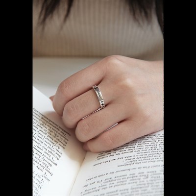 Heymen黑门 慈绳爱索 轻奢复古925银情T侣对戒男女款戒指