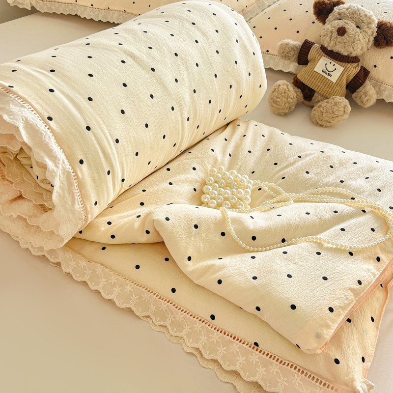 A类云感皱皱纱全棉花边款夏凉被空调被夏季夏被S四件套单双人机洗