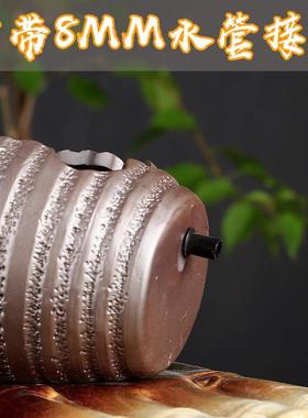 生态鱼缸装饰陶瓷流水罐摆件可种花造景增氧过滤水循环庭院田园大