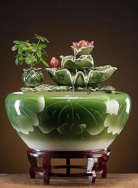 威弗列德桌面招财家居流水生财摆件循环水喷泉景观创意办公室摆件