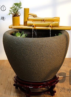流水趣 竹排竹子流水循环流水摆件流水器上半部庭院户外客厅阳台