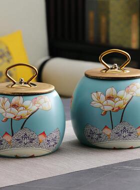 欧式客厅创意装饰摆饰美式乡村玄关酒柜工艺礼品摆饰覆古储物罐家