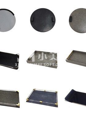 现代皮革编织纹首饰盒托盘摆件样板房家居软装梳妆台衣帽间收纳盒