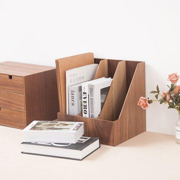 木质书房收纳盒立式桌面文件整理大容量书桌木制置物架书立夹,收纳整理,首饰盒,淘宝优惠券,粉丝福利购,淘宝优惠卷