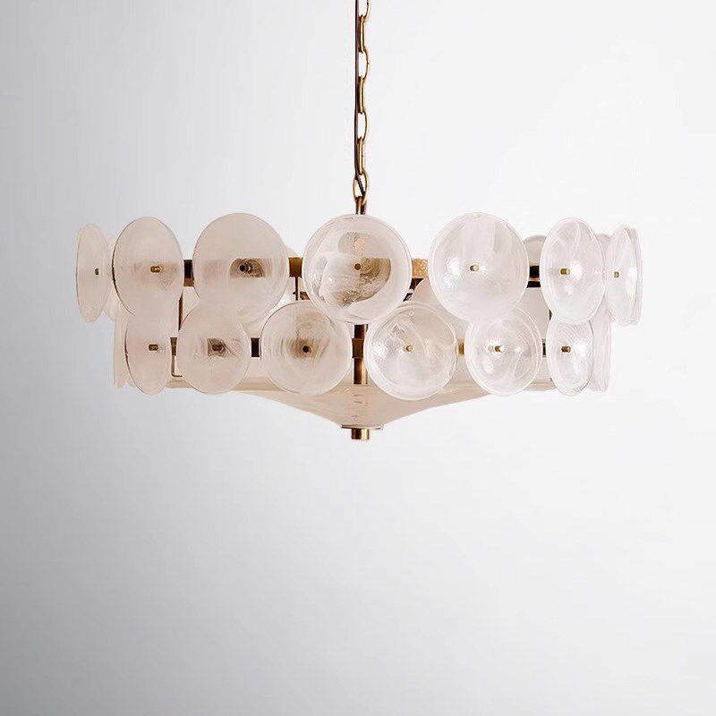 穆拉诺云雾玻璃客厅吊灯2025新C款洛伦佐复古别墅大气轻奢餐厅灯