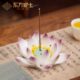 东方泥土陶瓷手工禅莲香插摆件 室内家用莲花线香插香托禅意香架