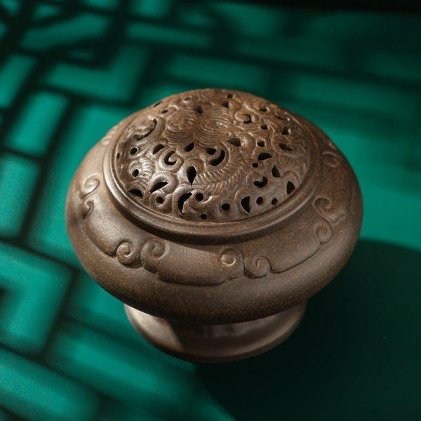 中式家用室内熏香炉檀香盘香炉书房茶道香器手工紫砂祥云博山炉,家居饰品,香薰炉,淘宝优惠券,粉丝福利购,淘宝优惠卷