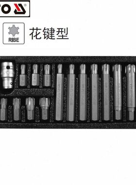 易尔拓YATO工具 10MM花键型旋具头组套 螺丝批批头15件套 YT-0419