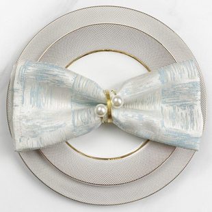 梦中情人餐巾口布折花北欧轻奢高级感酒店擦杯布餐厅餐巾扣环定制