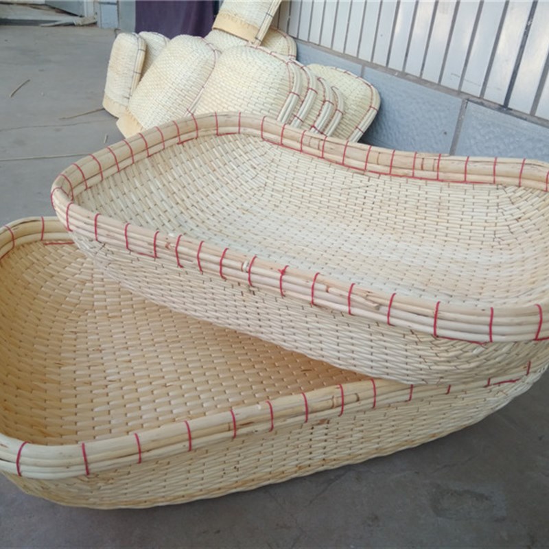 柳编长方形大小号笸箩筐藤编竹编笸箩簸箕馒头R面条干果筐收纳筐