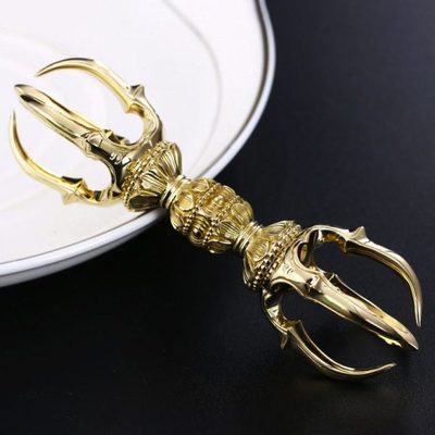 唐密法器黄铜金刚杵密宗東密真言宗五鈷杵收藏男士手把件礼品精品