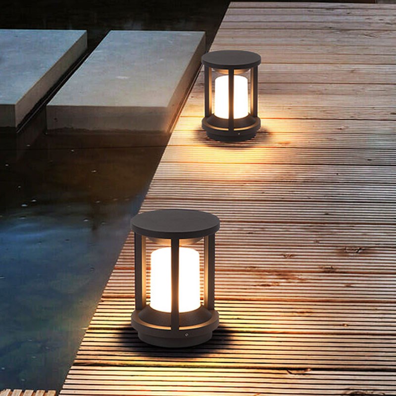 草坪灯户外防水庭院灯方形圆形接电花H园别墅围墙灯简约现代柱头