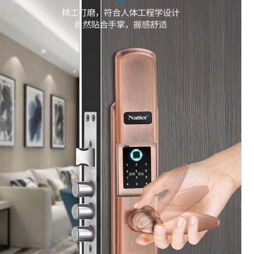 耐aN特tter和谐1号智能锁家用防盗门不感钢指纹锁涮卡锈应密码锁