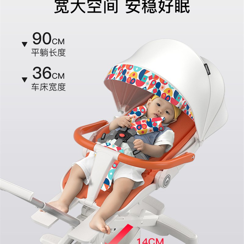 婴儿手推车轻便摺叠高景观溜娃神器可坐可躺遛娃伞车宝宝简易双向