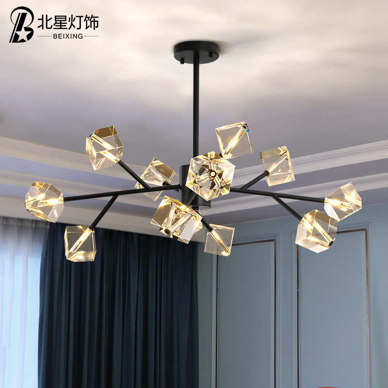 吊灯客厅北欧灯具餐厅后简约创意灯饰网红家用水晶分子灯