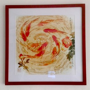 方形挂墙实木原木相框6 7 10 12 16 20 24寸绣品书画装裱中式画框