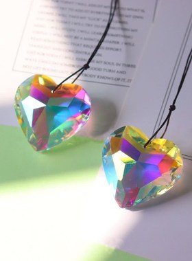 太阳捕手棱光镜光之立方合色爱心宝石水晶球玻璃折射五彩透光摆件