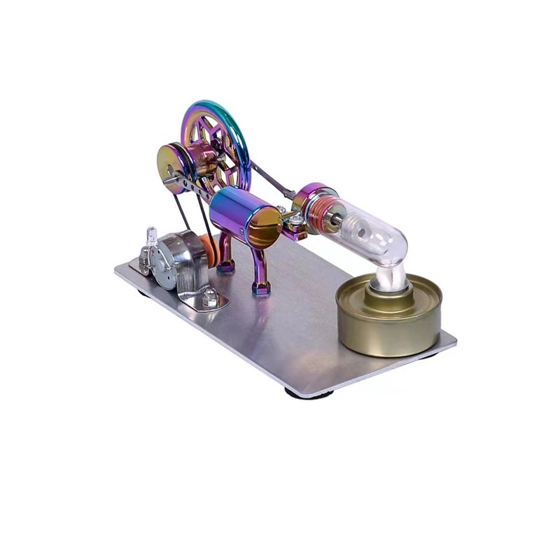 斯特林发动机模型,灯泡颜色随机发