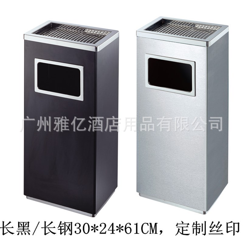 楼道银色丽格桶烟灰缸网格桶大堂立式烟灰桶商场方形不锈钢垃圾桶
