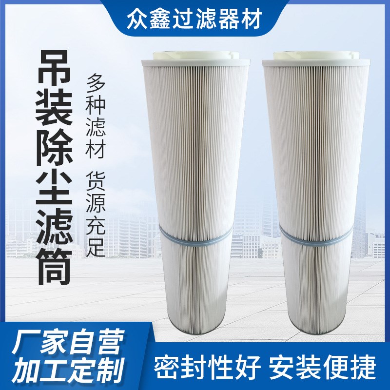 定制吊装除尘滤筒焊接抛光过滤器真空上料机吊装除尘滤筒