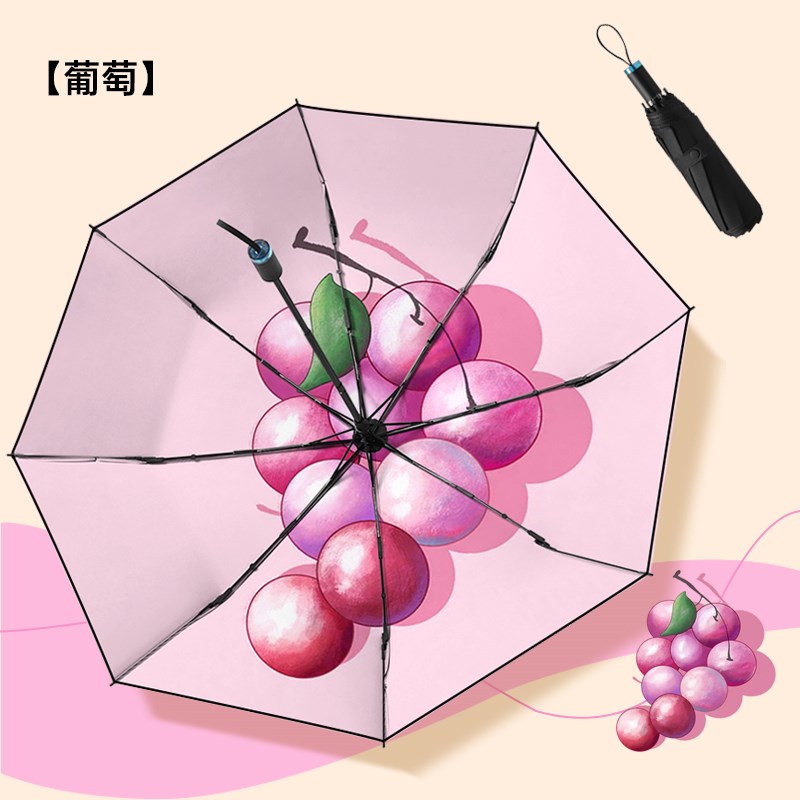 7Y蕉下遮阳伞经典大花黑胶女晴雨两用雨伞UPF50+轻便时尚其它其