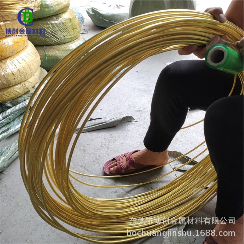 H62黄铜线调直加工小铜条实验黄铜直条棒H65饰品铜线压花折弯压扁